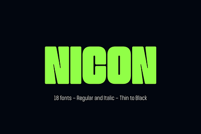 Nicon - Semi Condensed Font Family flexible type system