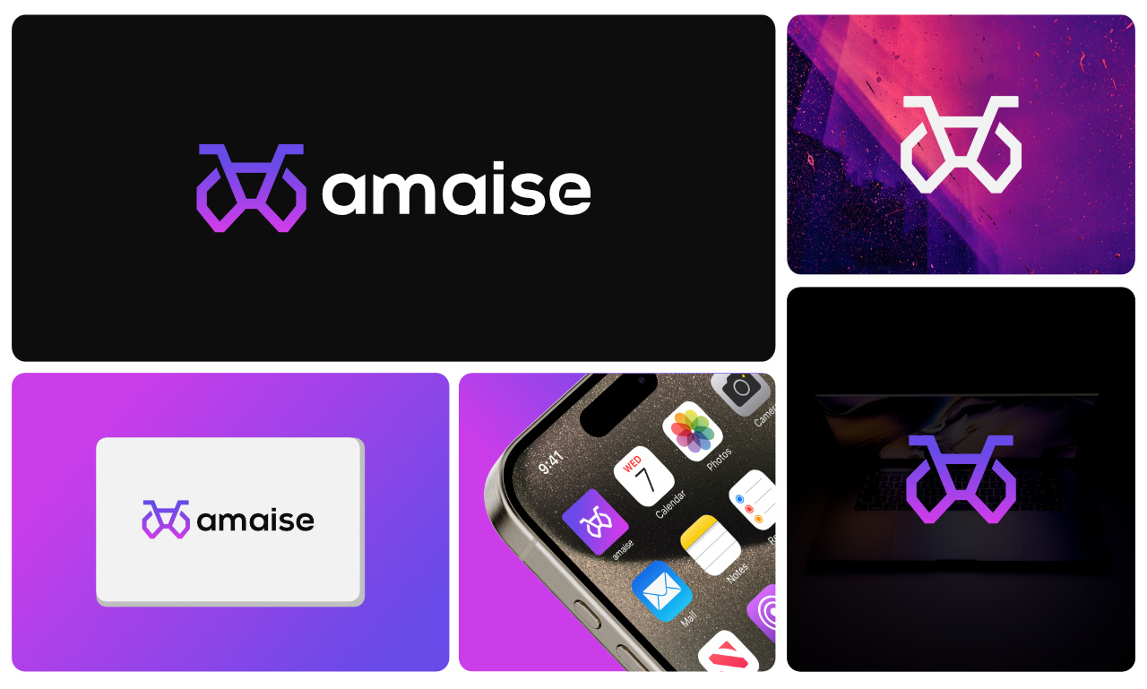 Modern Technology Logo "Amaise" branding design flat graphic design illustration logo logodesign monogram ui vector