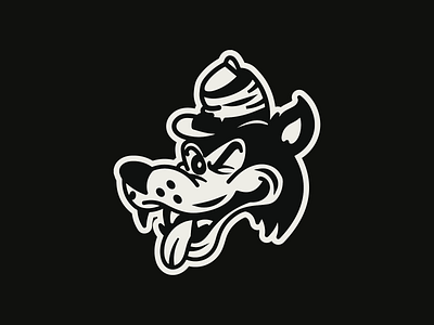 Wolf art black graphic design oldstyle rubberhose white wolf