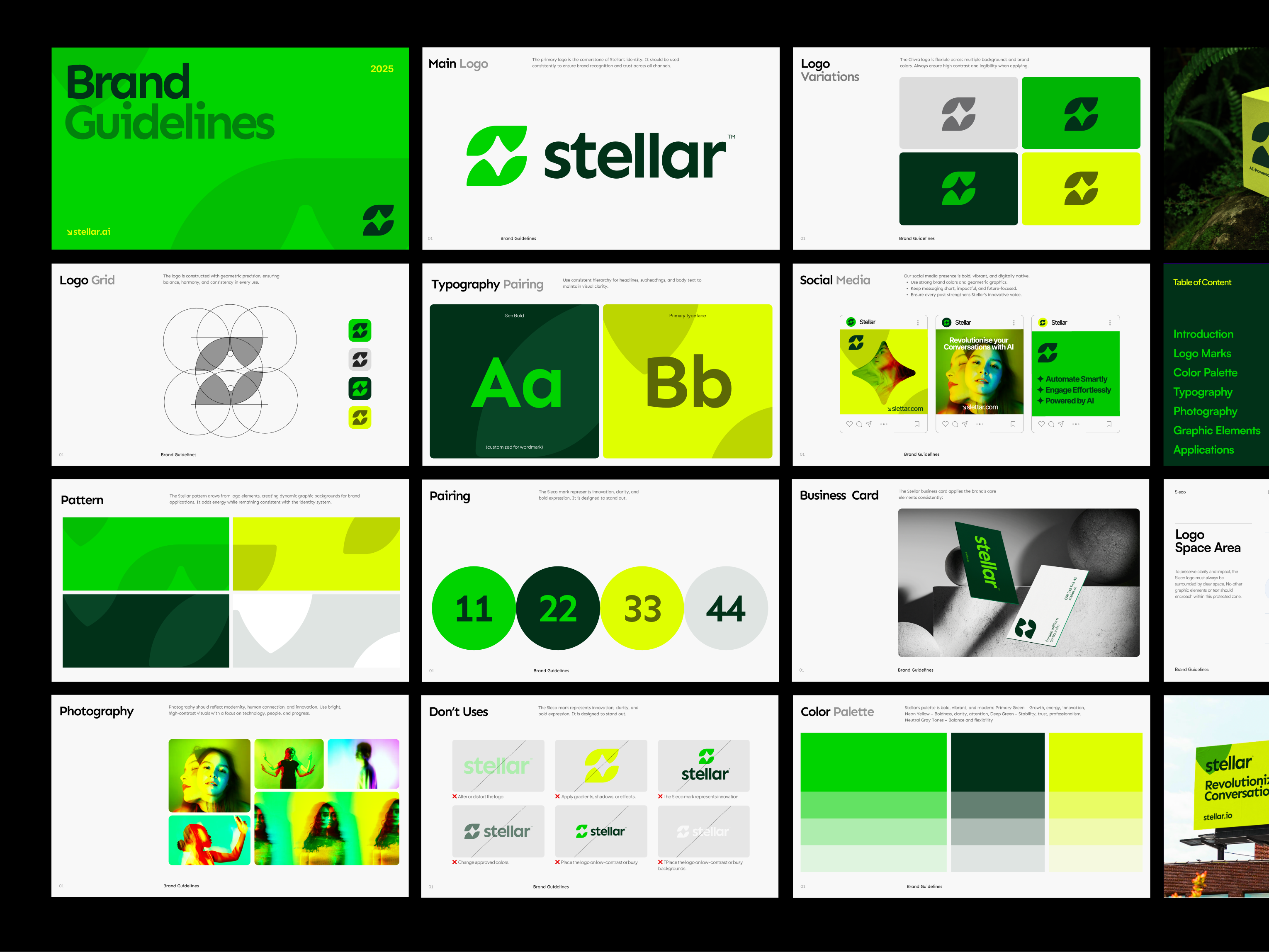 Stellar-Brand Guideline Design AI-Powered Chatbot Tool ai design ai platform ai product brand design brand guideline brand identity brandbook branding design design system innovation design logo logo design logo mark minimal modern branding redesign saas product tech branding visual identity