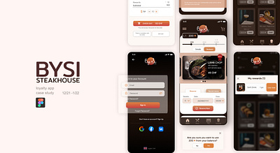 BYSi Steakhouse 🥩 membership/pay-on-go app app design mobile mobile app restaurant ui ux