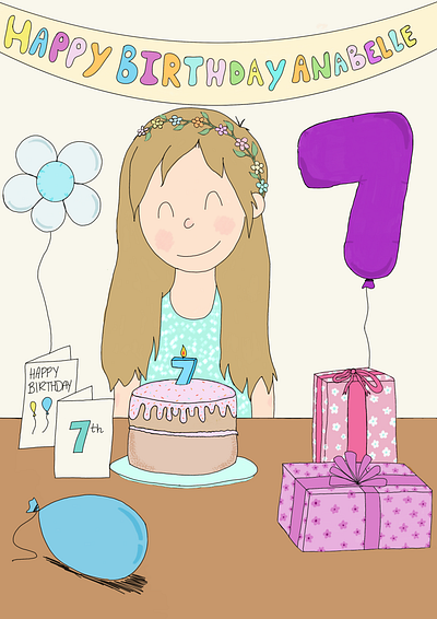 HAPPY BIRTHDAY ! birthday childrens illustration commission digital art flowers illustration