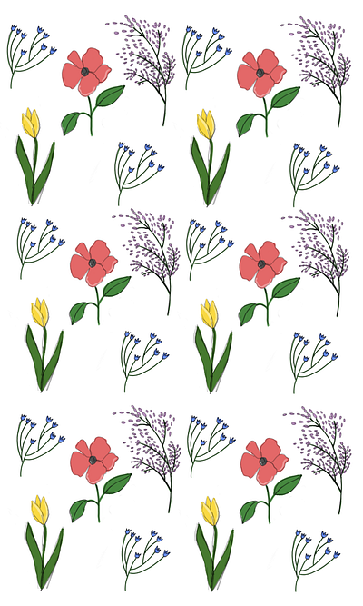 repeating pattern childrens illustration design digital art flowers illustration