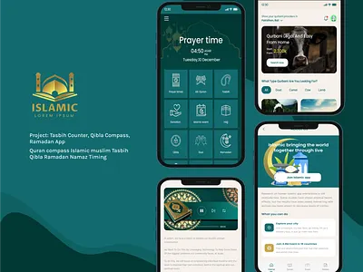 Islamic App Ui - Qibla App design islamic islamic app design islamic prayer mobile muslim muslim app prayer prayer app prayer reminder quran quran app quran app design shalat shalat app shalat tracker ui ui design uiux