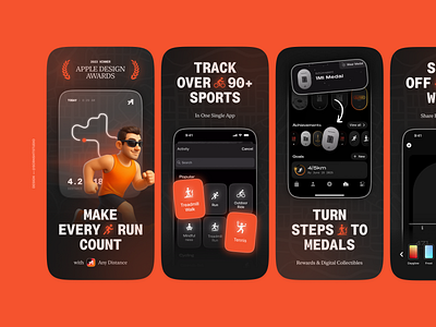 App Store Screenshots (App Store Preview)⎜Any Distance app design app interface app screenshots app screenshots design app store preview app store screenshot app store screenshots app store visuals graphic design mobile app mobile app design mobile app ui mobile ui ui design ui ux design visual design