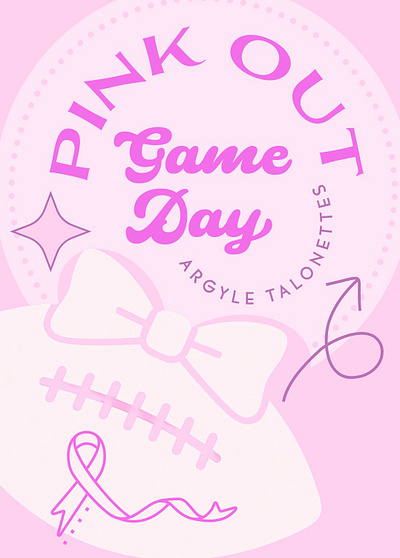 Pink Out Game Day Graphic breastcancer cancerawareness cute gameday pink pinkout youthdrillteam youthfootball