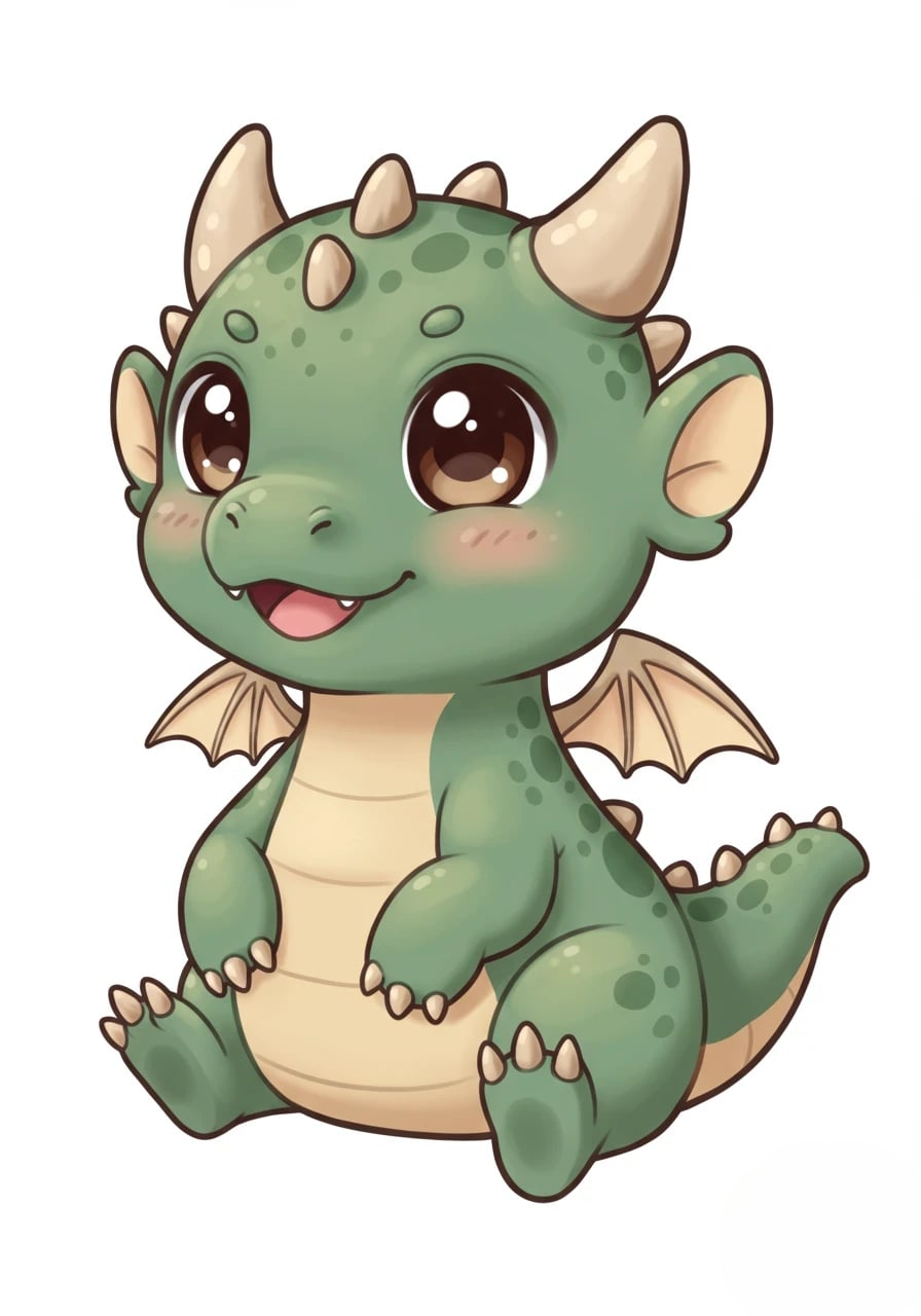 A cute, green baby dragon 3d animation app branding card design font graphic design icon idea illustration logo motion graphics pattern plant sign typography ui ux vector