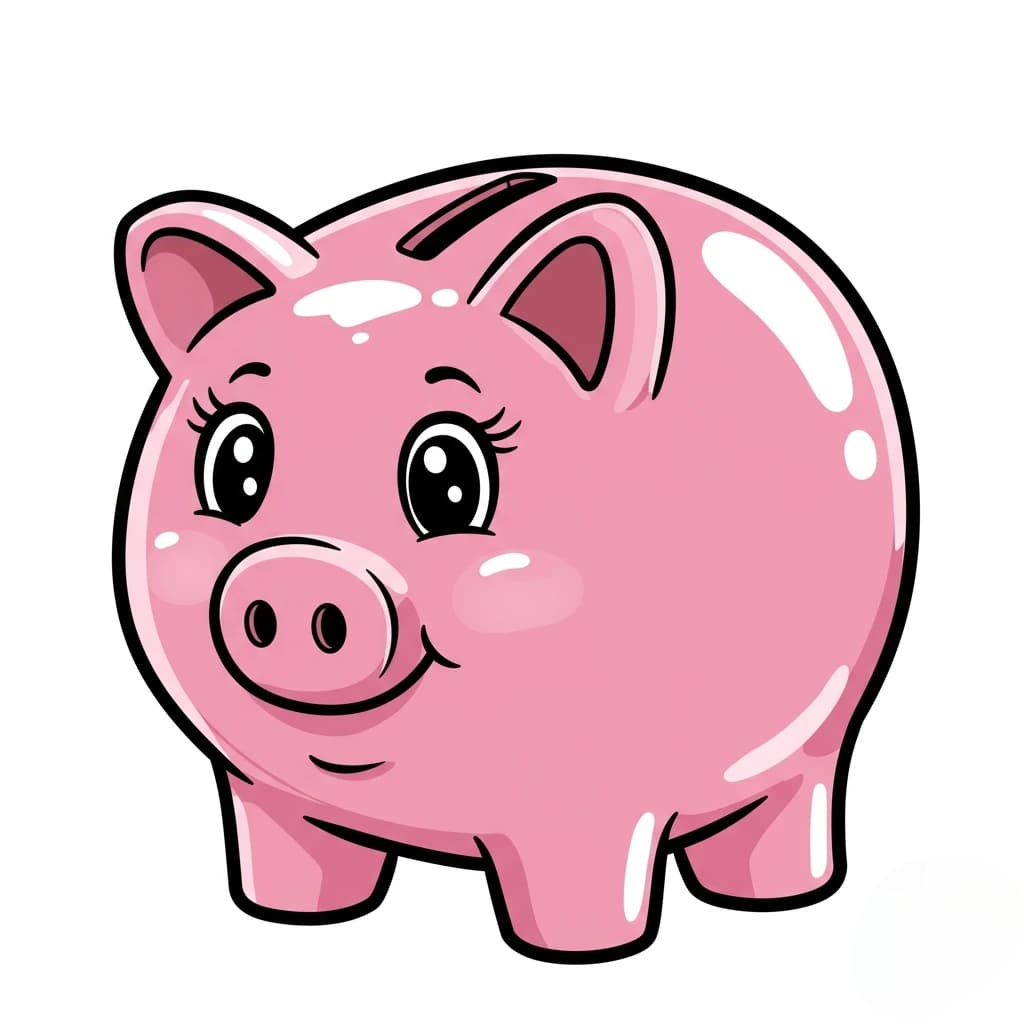 A cute pink cartoon piggy bank 3d animation app branding card design font graphic design icon idea illustration logo motion graphics pattern plant sign typography ui ux vector