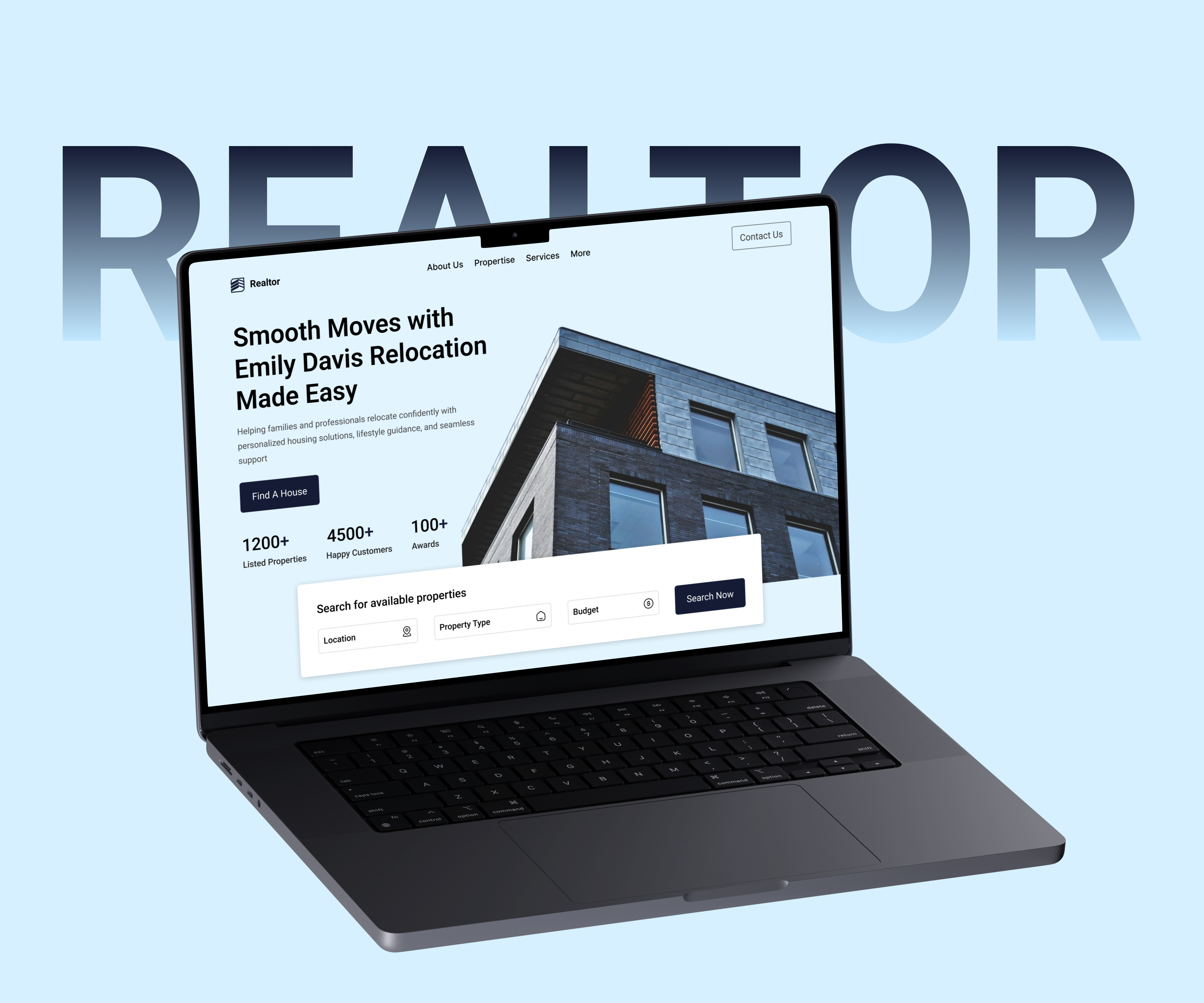 Realtor Website UI/UX | Smooth Relocation Experience design landingpage minimal desigen ui ui interface ux uxui website