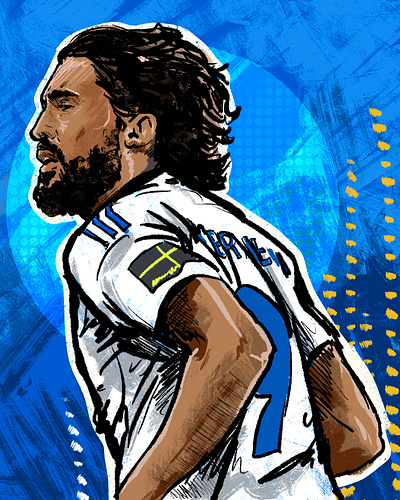 Dominic Calvert-Lewin illustration dcl design digital illustration graphic design illustration leeds united lufc sports art