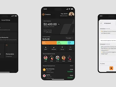 Credora - Mobile Finance App app design banking design finance finance app fintech fintech app interface ios mobile mobile app mobileapp product design ui ui design uiux ux