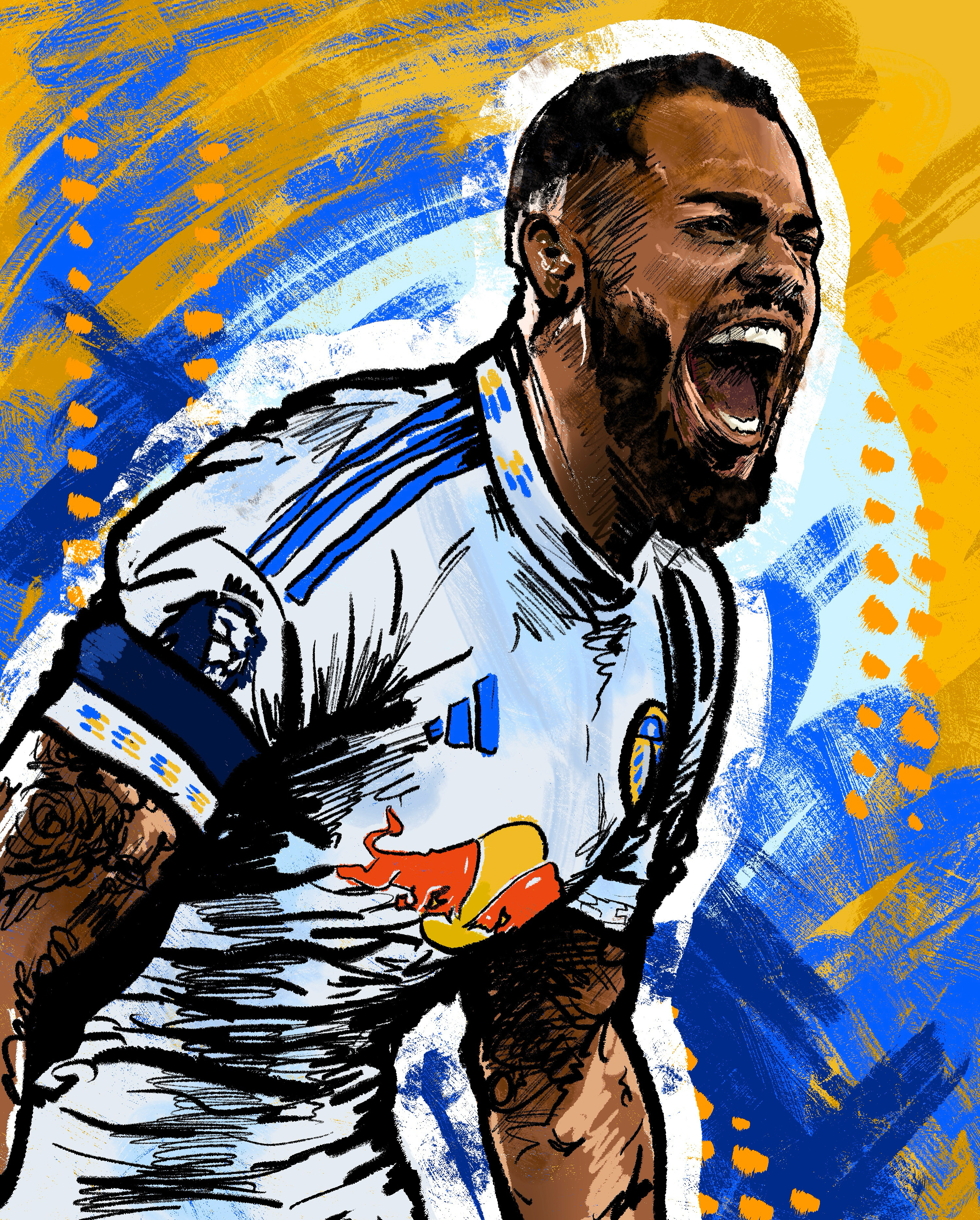 Lukas Nmecha Illustration design digital illustration graphic design illustration leeds united lufc sports art sports illustration