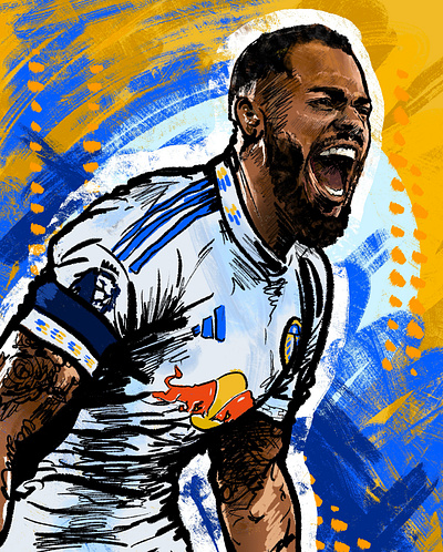 Lukas Nmecha Illustration design digital illustration graphic design illustration leeds united lufc sports art sports illustration