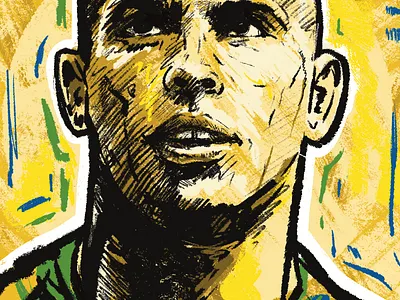 Ronaldo Illustration for NINE Magazine design digital illustration football football art graphic design illustration leeds united lufc ronaldo sports art sports illustration