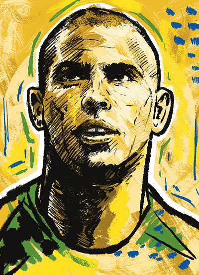 Ronaldo Illustration for NINE Magazine design digital illustration football football art graphic design illustration leeds united lufc ronaldo sports art sports illustration