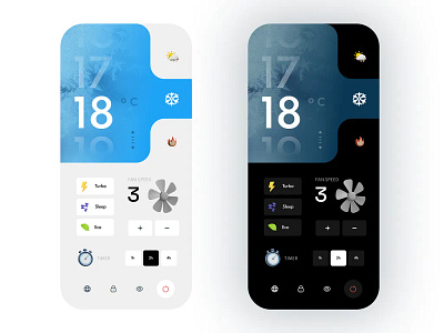 Air Conditioner Smart Control glassmorphism graphic design mobile app modern design product design smart home