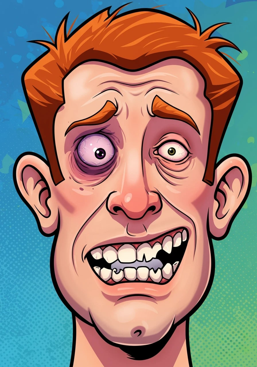 A cartoon portrait of a man with red hair 3d animation app branding card design font graphic design icon idea illustration logo motion graphics pattern plant sign typography ui ux vector