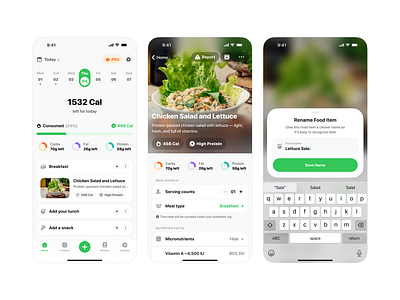 Calorie Counter App UI app app store caloric calorie calorie counter carbs delivery fat food friendly graphic design health india nutrition popup professional real app sujat ui ux