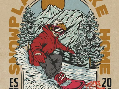 SNOWPLACE LIKE HOME apparel branding clothing digital art graphic design handdrawn illustration logo merchandise product design retro snowboard tshirt vintage