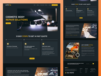 Car Repair Website Design branding car repair graphic design inspiration landing page minimal redesign ui website