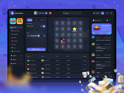 Online Casino - Mines Game UI bet betting betting website casino casino gambling casino game casino website crypto crypto casino gambling game design game ui gaming jackpot mine mine game online casino roulette ui design web design