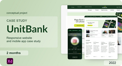 UnitBank - PiggyBank feature 💰 banking app branding design finance landing page logo ui ux