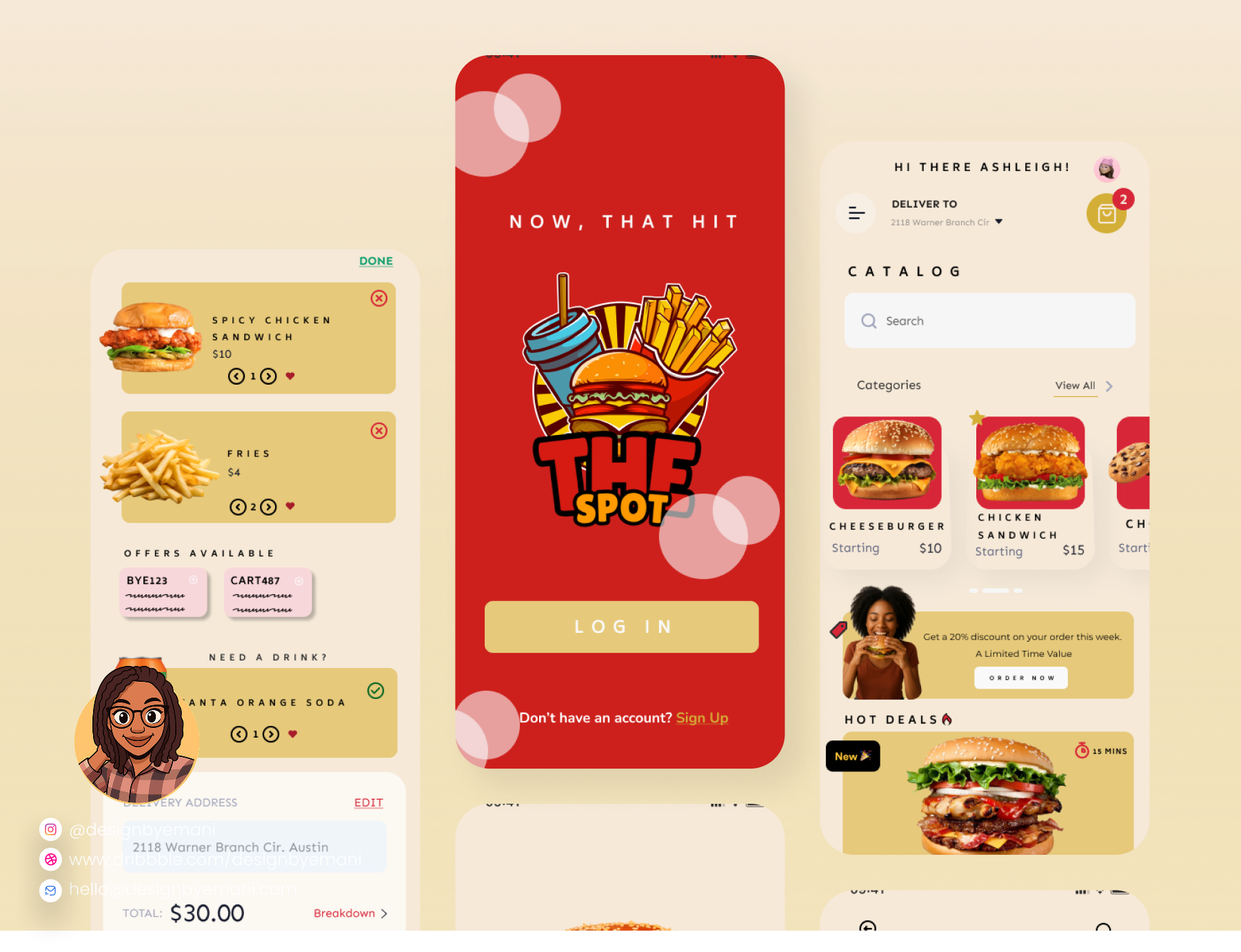 MOBILE MKUP PRJECT: THE SPOT🍔 app design figma food ordering app mobile mobile app ui