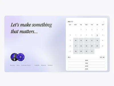 Meeting Scheduler UI Section