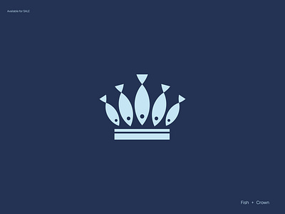 Fish and Crown Combination Logo crown logo fish logo ocean logo visual metaphor