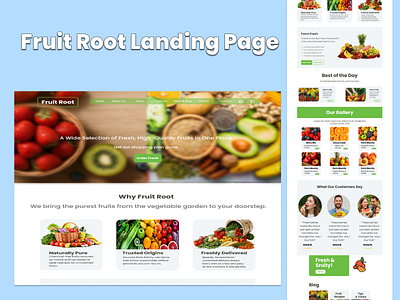 Fruit Root Landing Page design shot adobe xd branding design figma graphic design illustration illustrator logo photoshop social media post ui uiux uiux design ux vector