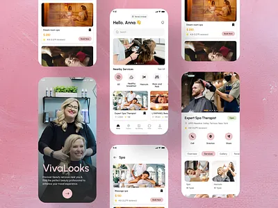 VivaLooks – Salon & Spa Booking App UI/UX Design 💇‍♀️💆‍♂️ ai app design ai powered app ai salon booking ai uiux app design beauty app booking app lifestyle app modern app design saas ai ui salon app salon booking service booking spa booking ui design uiux design