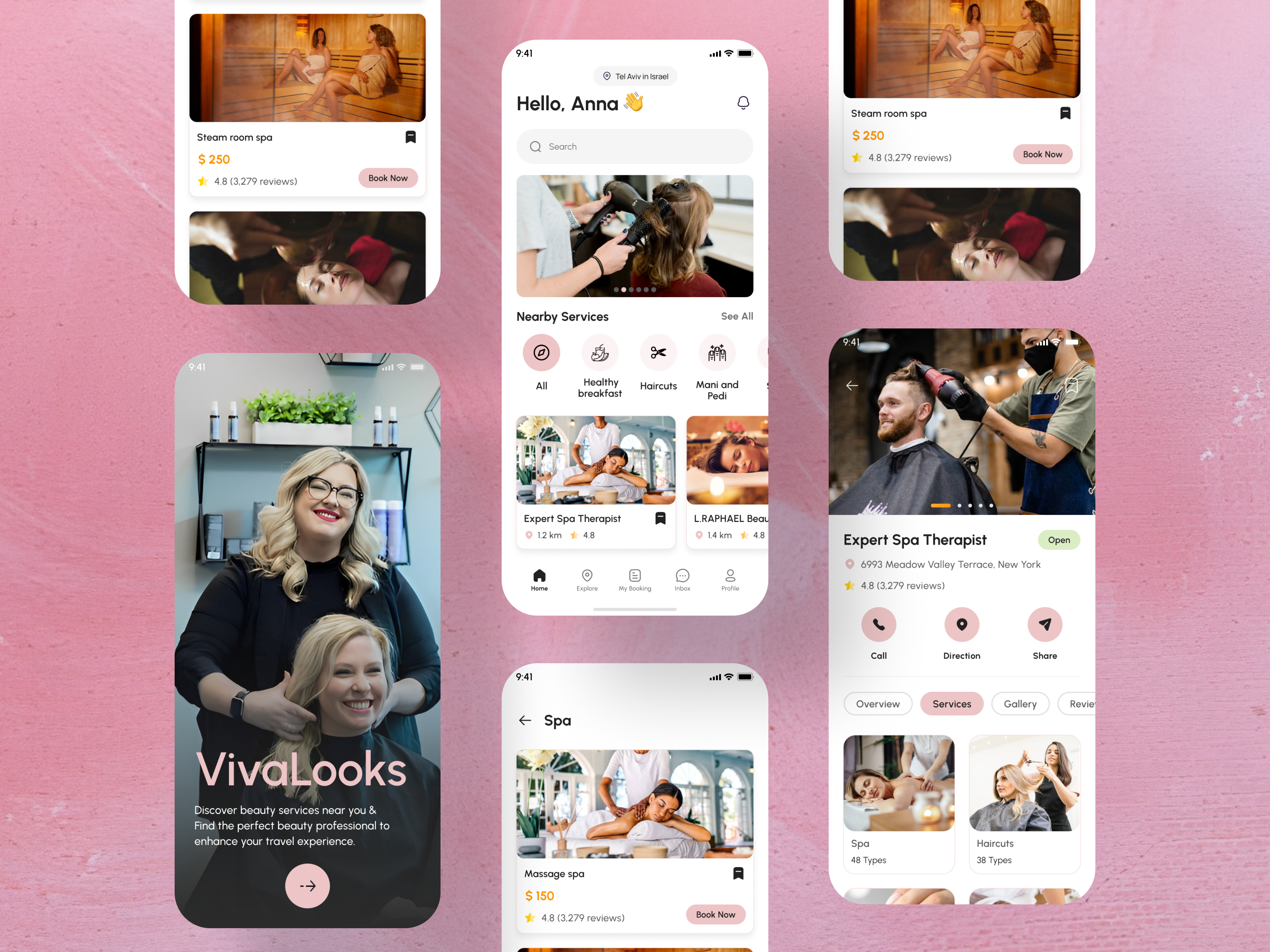 Example of VivaLooks – Salon & Spa Booking App UI/UX Design  💇‍♀️💆‍♂️
