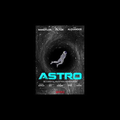 Astro movie poster design illustration typography