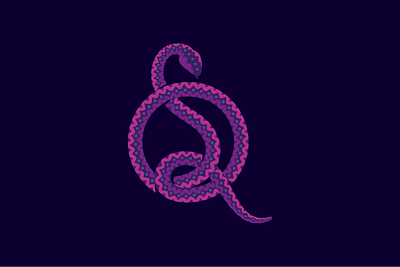Queen Snake Qs Sq Monogram Logo animal beauty branding brocade brocade pattern design folk art graphic design letter q letter s logo monogram python reptile snake typography vector