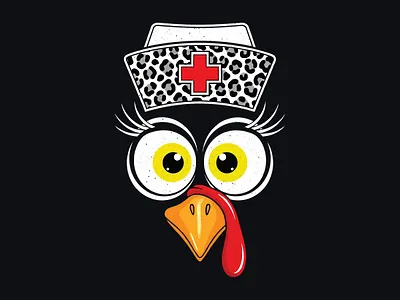 Funny Nurse Turkey Illustration | Thanksgiving Medical Humor Des