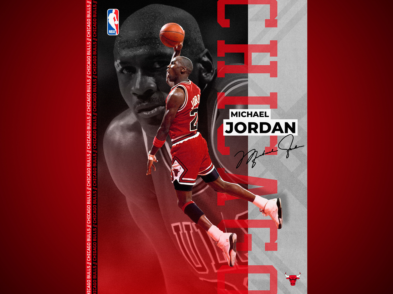 MICHAEL JORDAN (CHICAGO FLYER) ポスター NBA