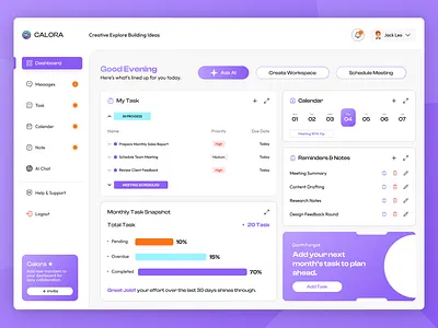 Calora - Smart & Minimal Dashboard Redesign ai assitent ai dasboard dashbaord design dashboard design figma figmadesign mobileappdesign ui ui dashboard uiuxdesign user experience userinterface ux dashboard ux design