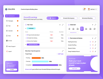 Calora - Smart & Minimal Dashboard Redesign ai assitent ai dasboard dashbaord design dashboard design figma figmadesign mobileappdesign ui ui dashboard uiuxdesign user experience userinterface ux dashboard ux design