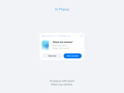 Today’s Drop: AI Popup aidesign aiui aiux figmaai figmadesign headstartui premiumui productdesign uidesign uxdesign