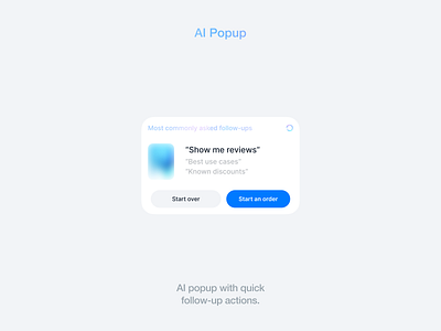 Today’s Drop: AI Popup aidesign aiui aiux figmaai figmadesign headstartui premiumui productdesign uidesign uxdesign