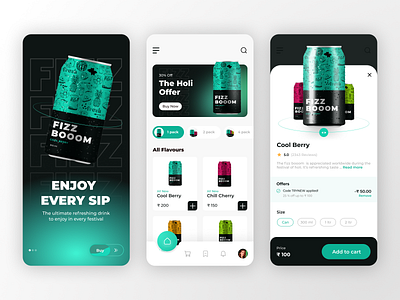 Energy Drink App animation branding design design app illustration illustrator ui ui ux uidesign uiux