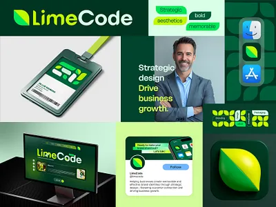 LimeCode Creative agency identity brand identity branding creative custom logo design design service graphic design icon illustration lemon lime logo professional design ui ux vector visual design visual identity