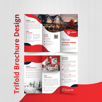 Real-Estate Trifold Brochure Design magazine design