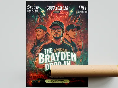 Poster Design - Brayden Drop-In Sep 25 design event flyer graphic design graphics illustration poster