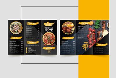 Restaurant Menu Trifold Brochure returate menu