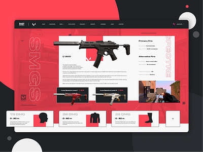 Valorant - Weapon Spectre page concept design animation branding design design app illustration illustrator ui ui ux uidesign uiux