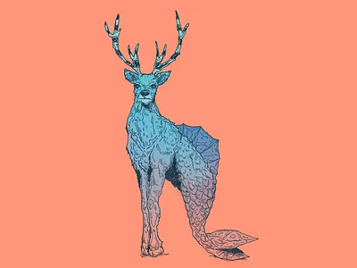 Deer - Inktober day 5 alebrije art cartoon character character design deer design drawing illustration inktober mexico siren venado