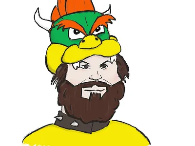 Jack Black Bowser illustration procreate video games