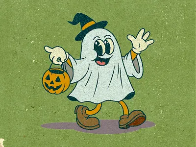 Little ghost - 1930 cartoon style branding cartoon character design illustration logo mascot rubber hose t shirt