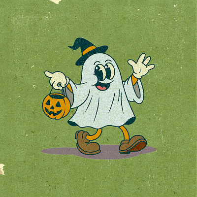 Little ghost - 1930 cartoon style branding cartoon character design illustration logo mascot rubber hose t shirt